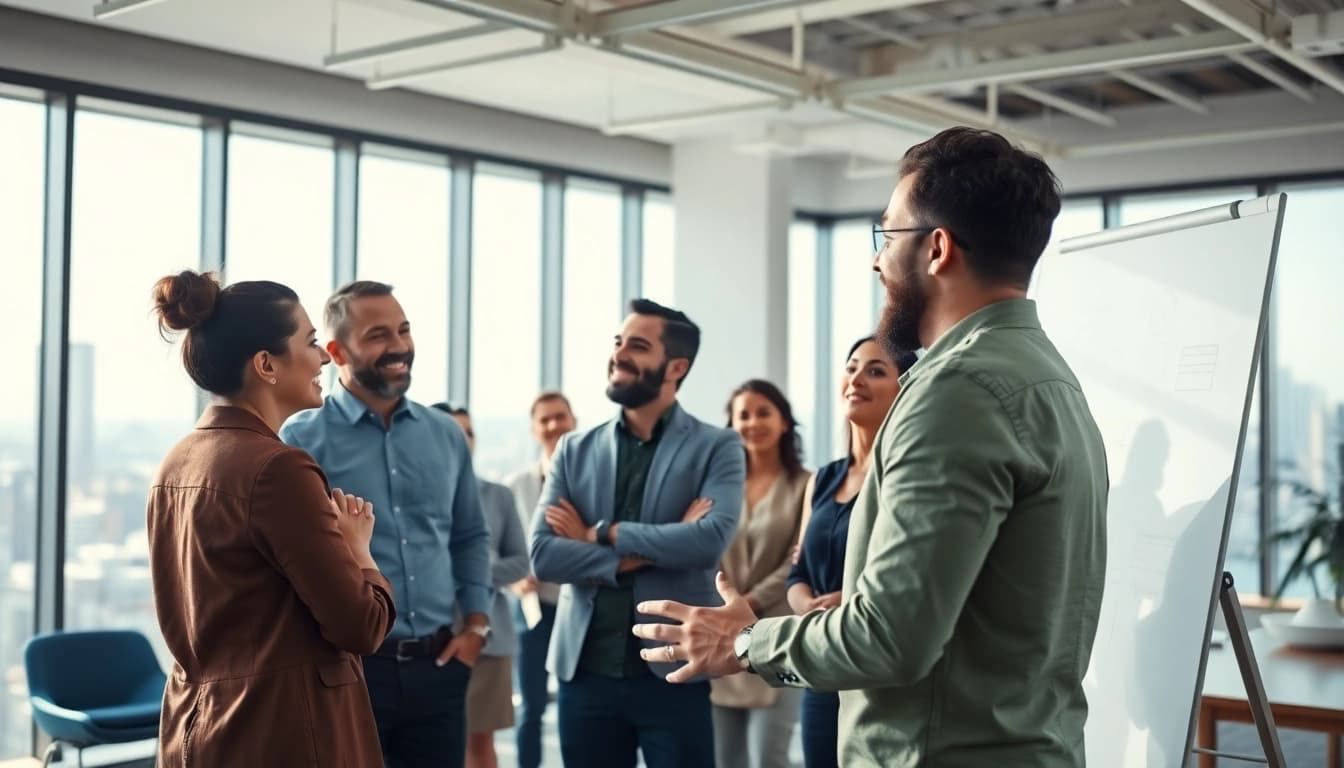 Dynamic business coaching service session fostering client engagement and collaboration.