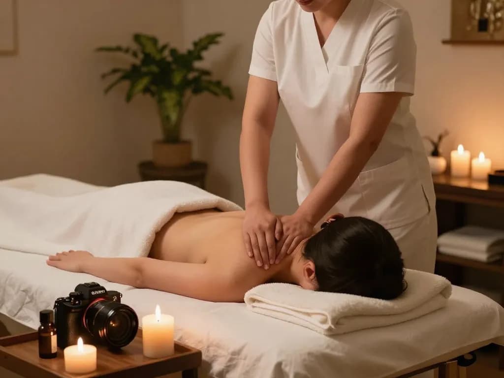 Massage therapy session at https://www.makangs.com/ showcasing a serene environment with soothing elements.
