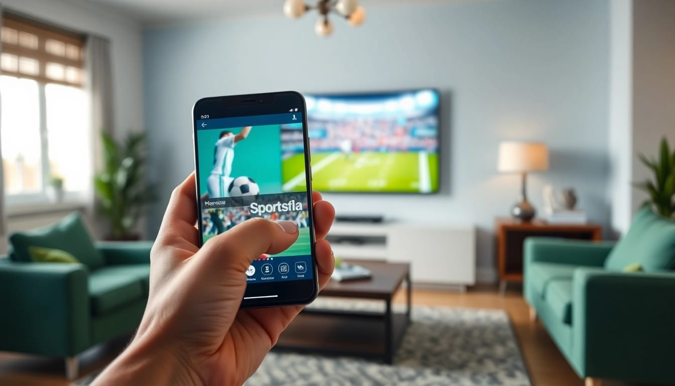 Engaging screen of sports betting apps Georgia displayed on a smartphone in a lively setting.