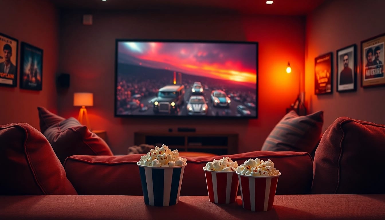 ดูหนังออนไลน์ฟรี บนโซฟาสบาย ภาพยนตร์สวยงามและขนมขบเคี้ยวอยู่ใกล้ๆ