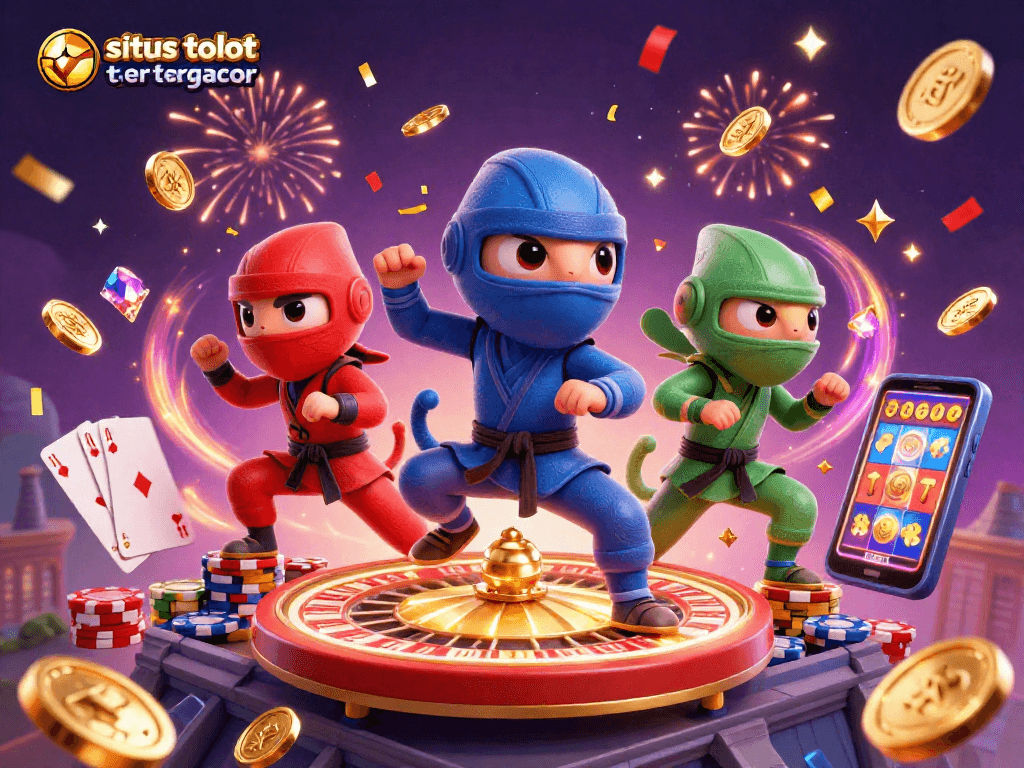 Experience the excitement of situs toto slot tergacor with vibrant 3D chameleons and casino elements illuminating the scene.
