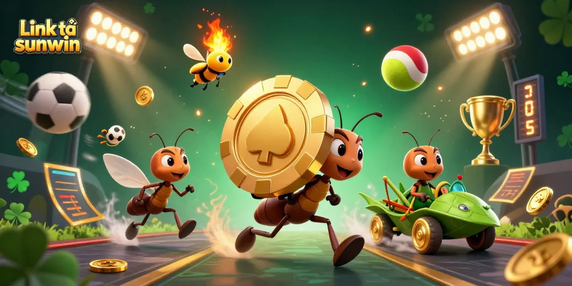 Join the excitement with the Link tải sunwin as ants carry a giant poker chip through a thrilling casino heist.