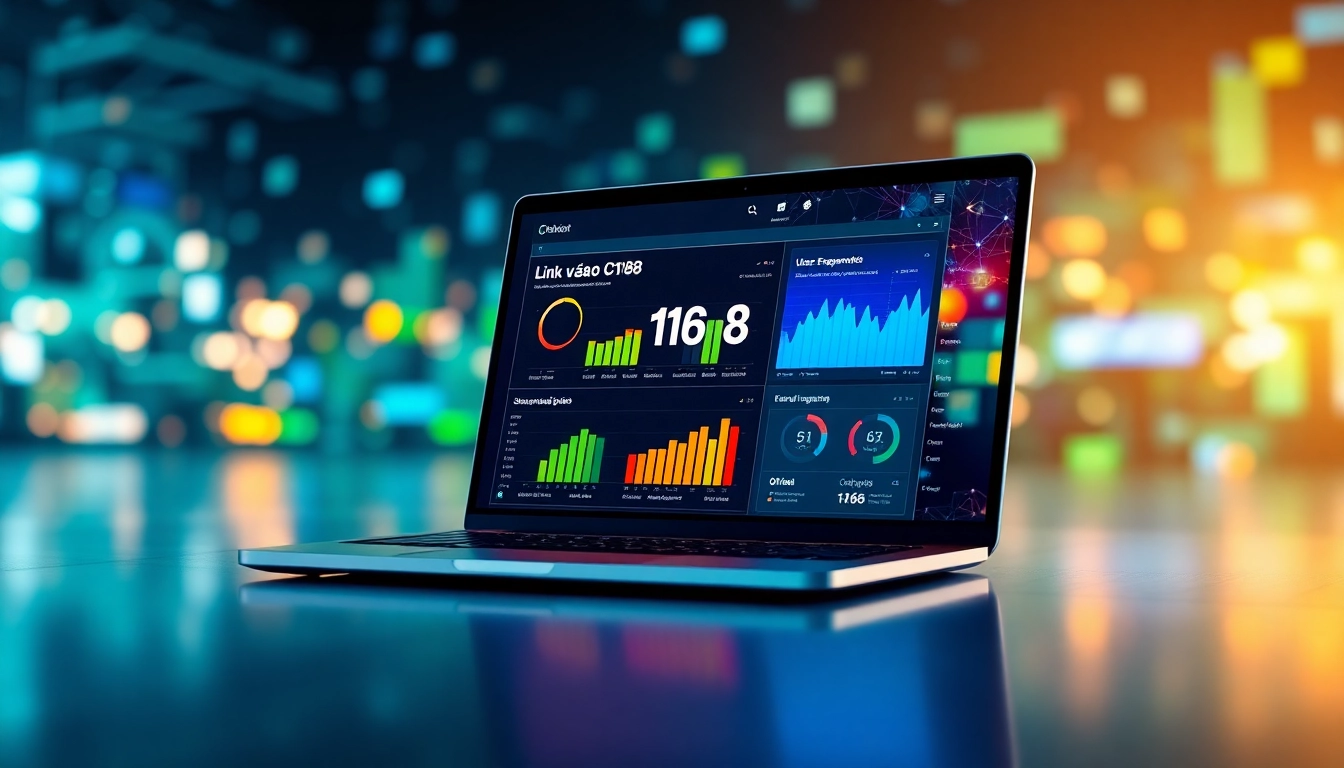 Engaging digital interface showcasing the Link vào C168 feature on a modern laptop