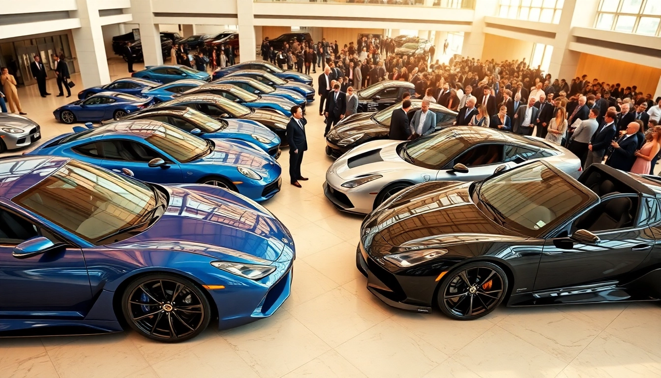 Elegant display of vehicles at the Auto Cars Show captivating attendees with luxury designs.