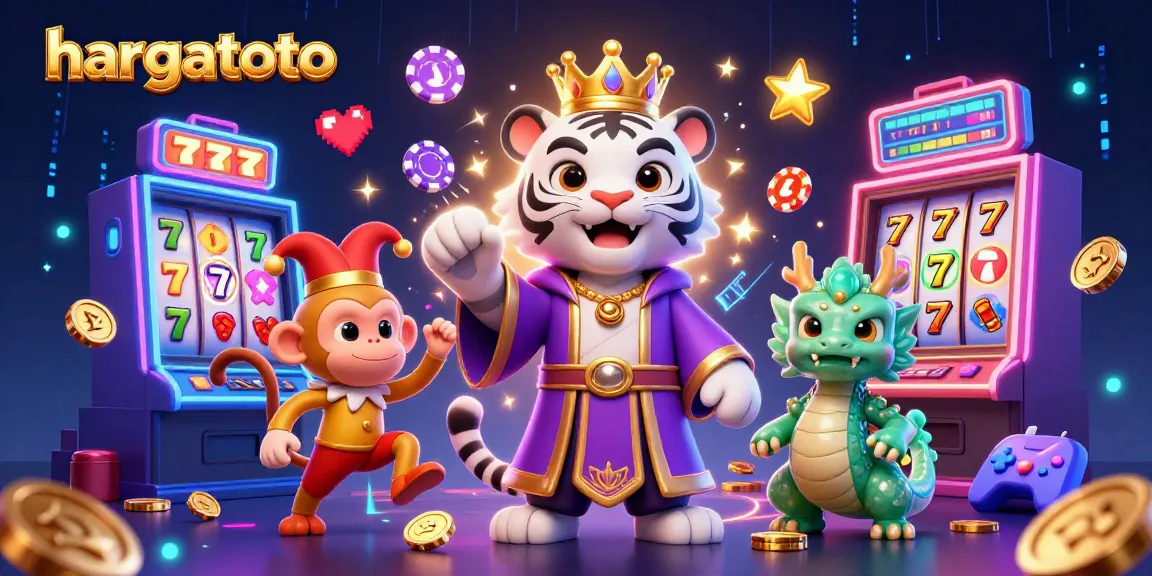 Experience thrilling slots at hargatoto with jackpot reels, vibrant characters, and playful casino elements.