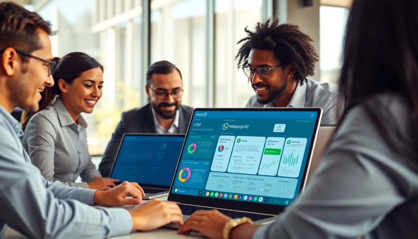 Enhance customer engagement with the WhatsApp Business CRM displayed on a digital interface.