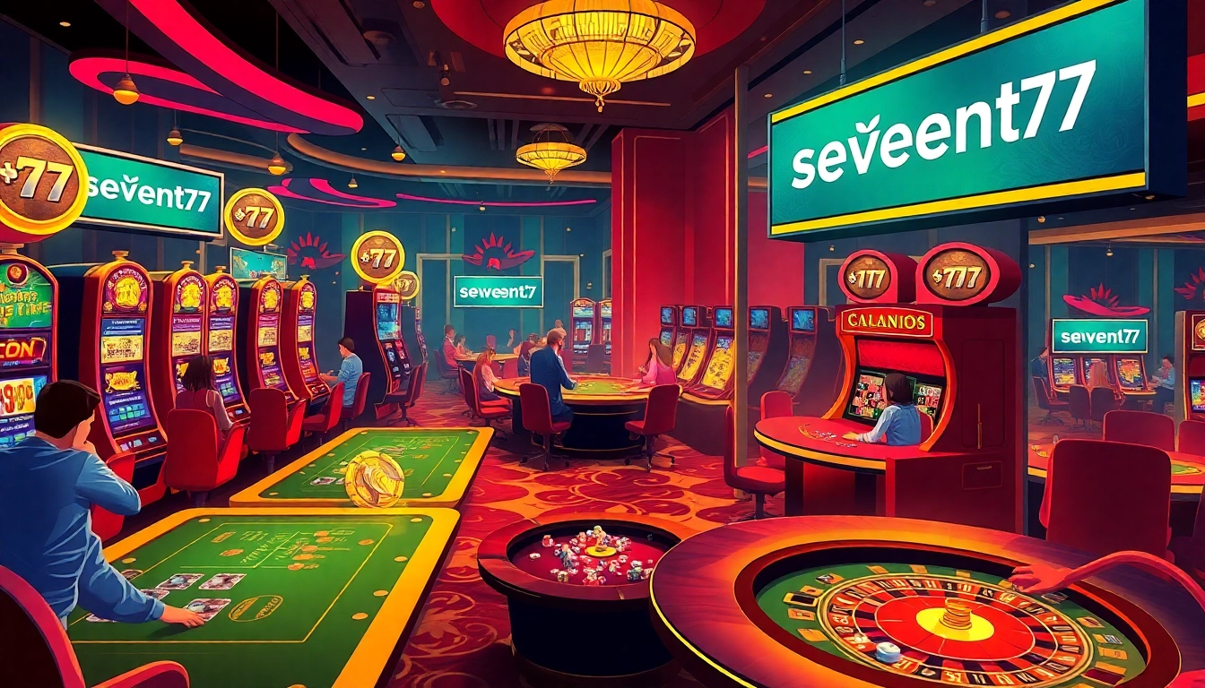 Experience the excitement of seven77 alternatif at a lively casino with vibrant slot machines and engaging players.