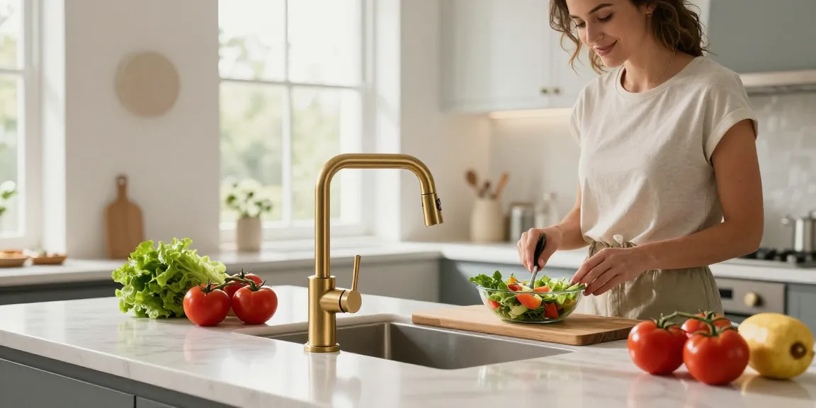 Quality kitchen faucets enhance cooking experience, showcased in a modern kitchen.