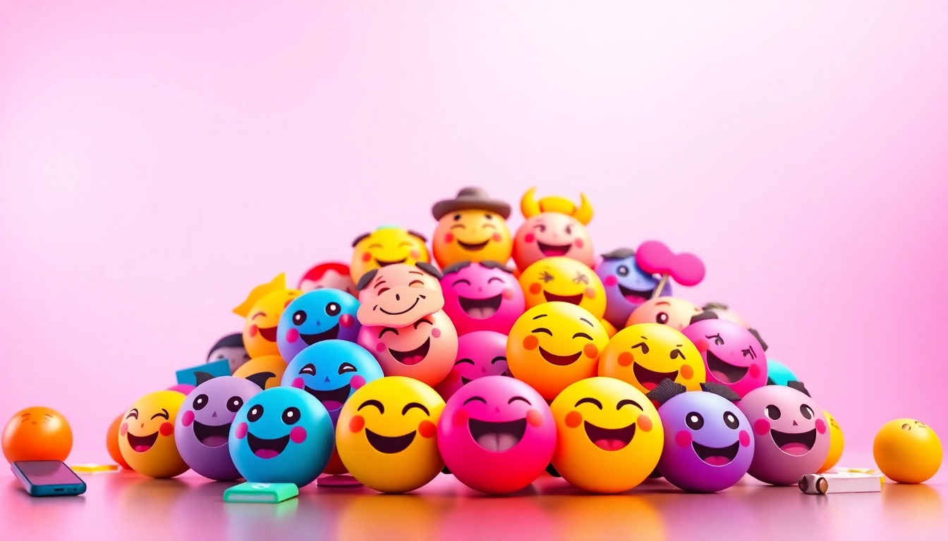 Fun TikTok emojis illustrated in vibrant colors and creative expressions on a bright background.