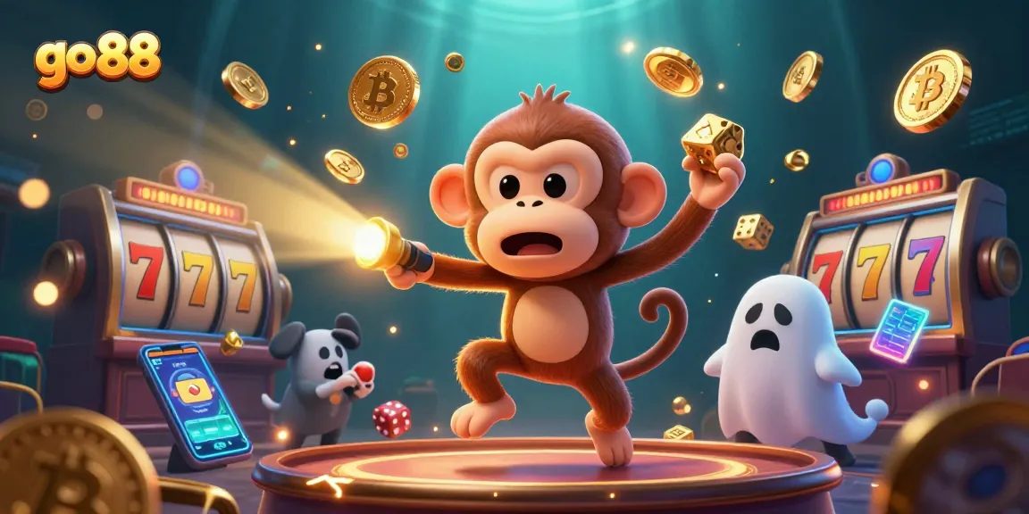 Go 88 offers thrilling casino excitement with playful characters in a vibrant haunted scene.