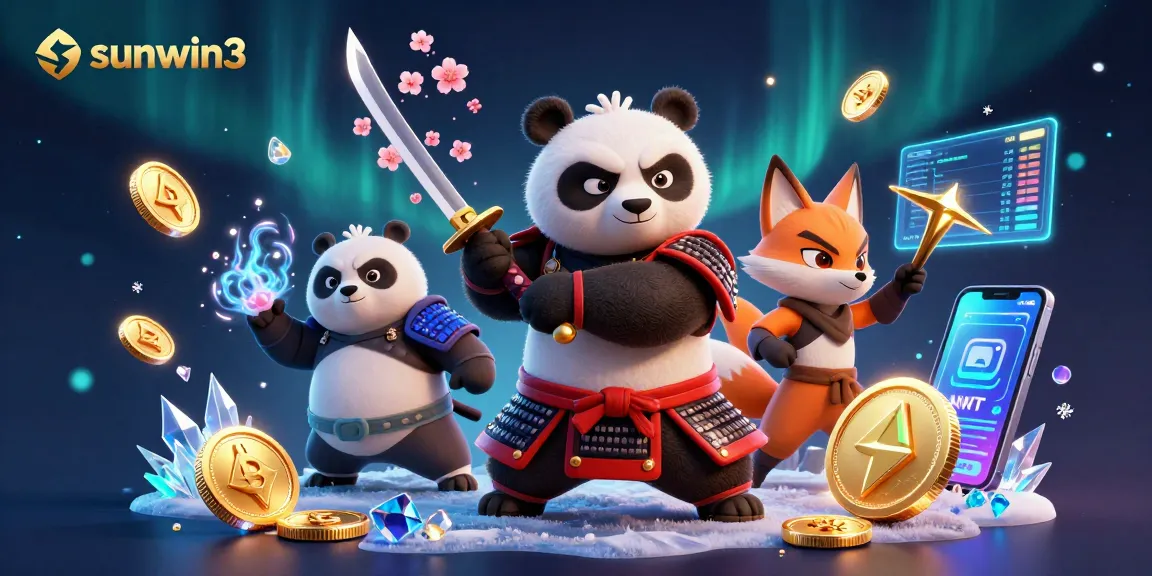 Engage in thrilling gameplay with sunwin3 as the samurai panda and ninja fox explore a vibrant casino world filled with cryptocurrency.