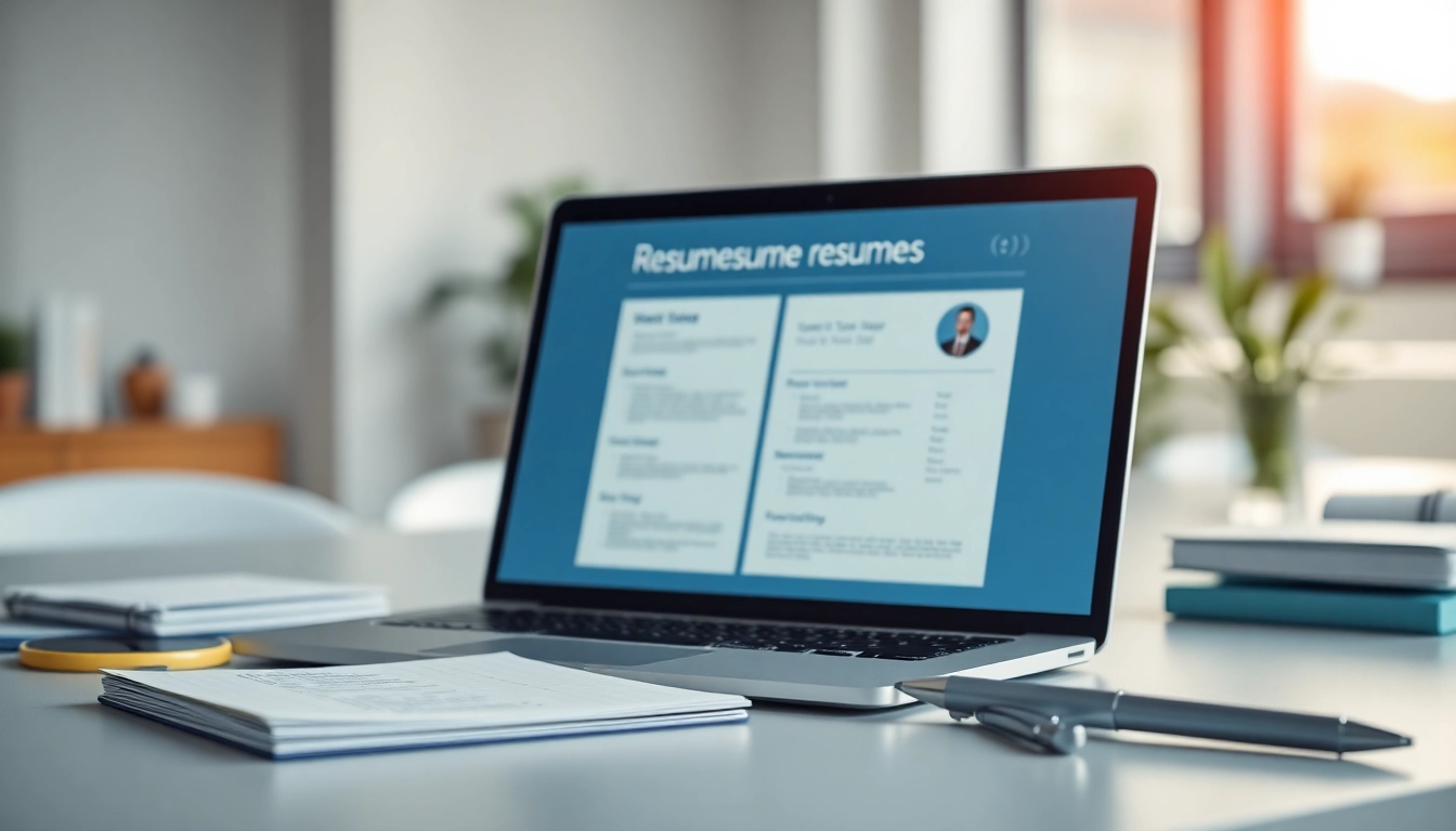 Build a standout Resume Builder at a professional workstation with colorful templates.