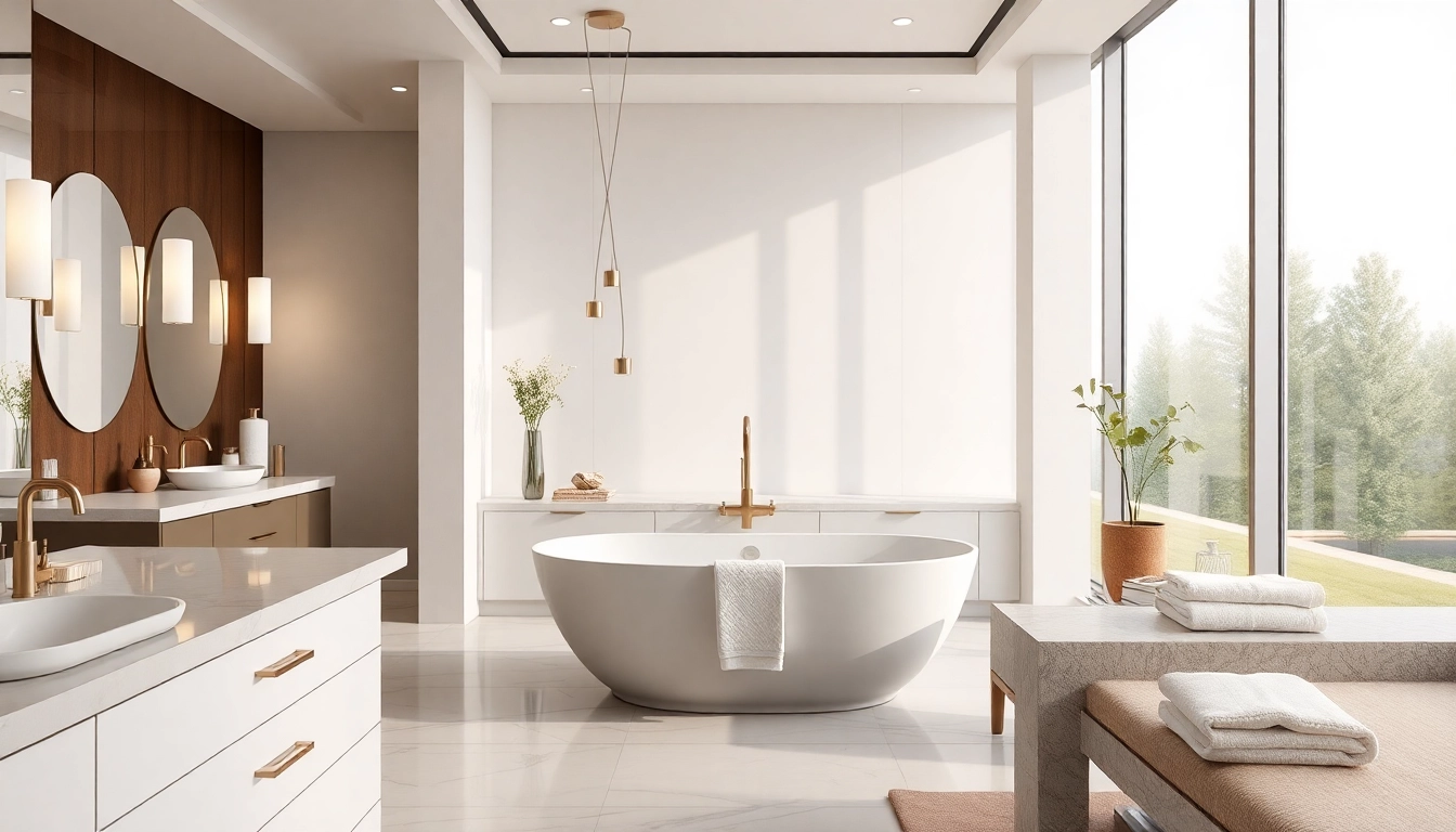 Transform your space with elegant bathrooms featuring modern designs and natural light.
