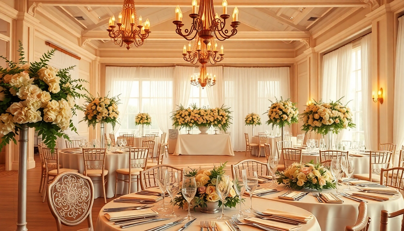 Experience the charm of a Wedding Event Space Jacksonville with stunning floral arrangements and elegant table settings.