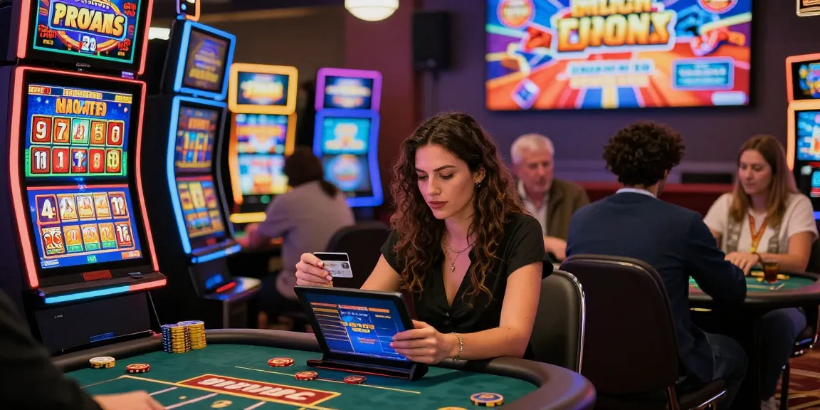 Engaging scene of players at credit card casinos enjoying games with vibrant lighting and dynamic atmosphere.