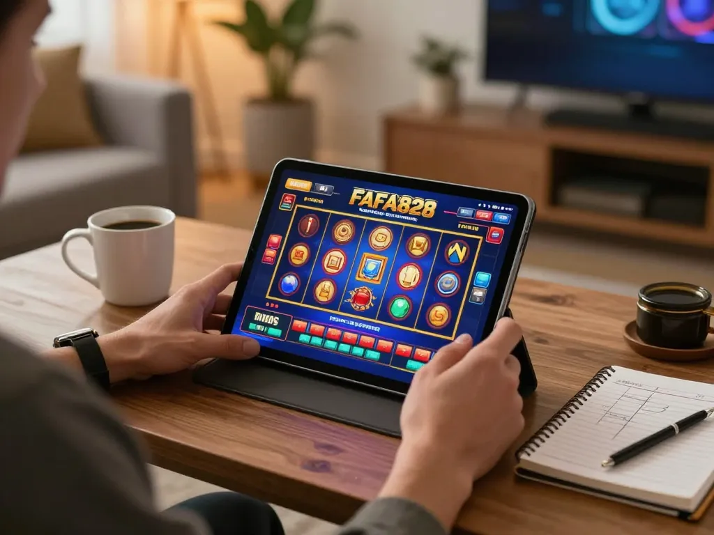 Experience thrilling gameplay on FAFA828 while strategizing in a cozy home setting.