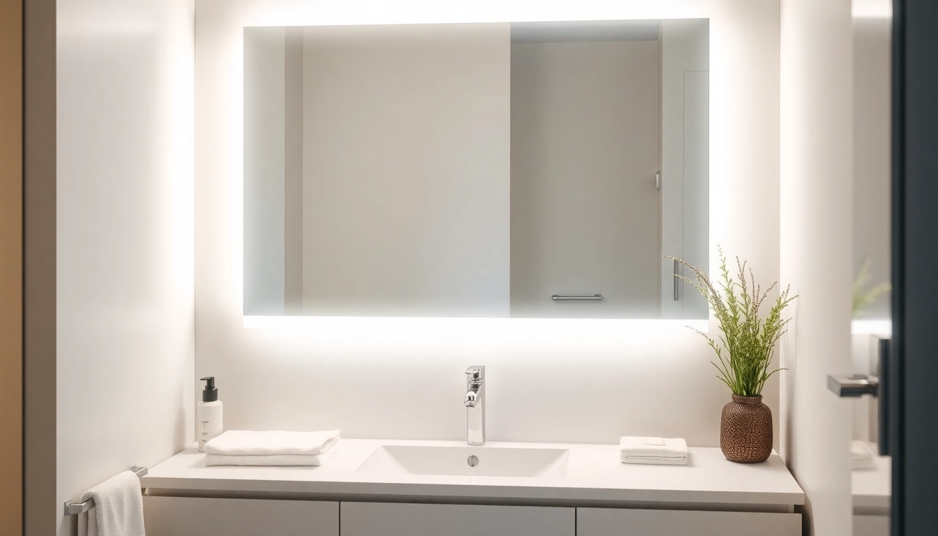 Améliorez votre espace avec le miroir lumineux sirhona France pour salle de bain moderne.
