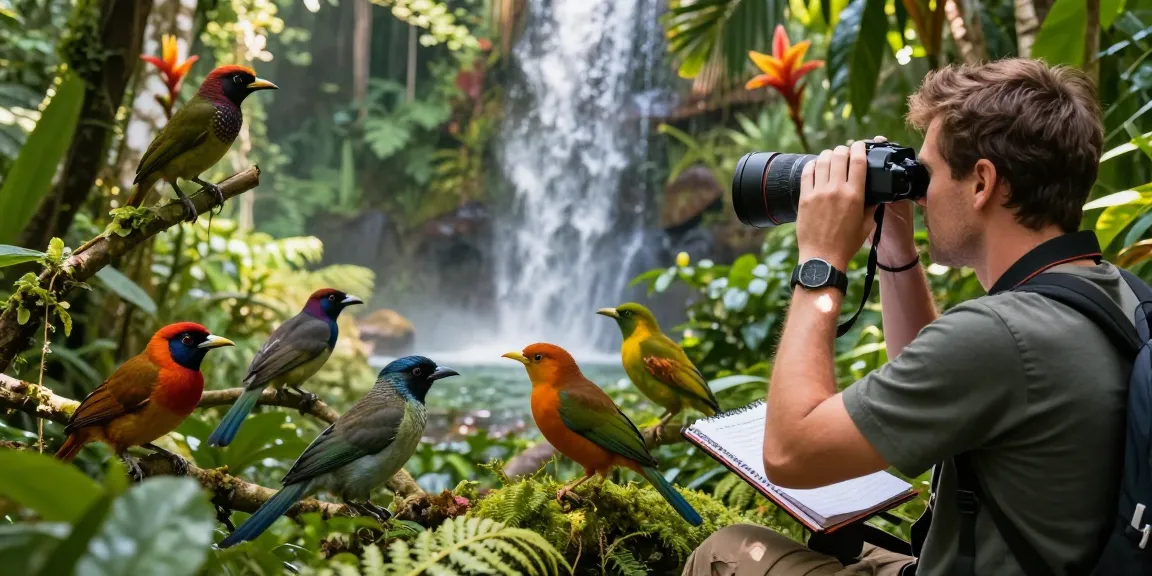 Discover rare bird species in vibrant jungle setting with rokok88 rtp.