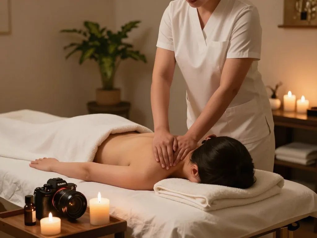 Massage therapy session at https://www.makangs.com/ showcasing a serene environment with soothing elements.