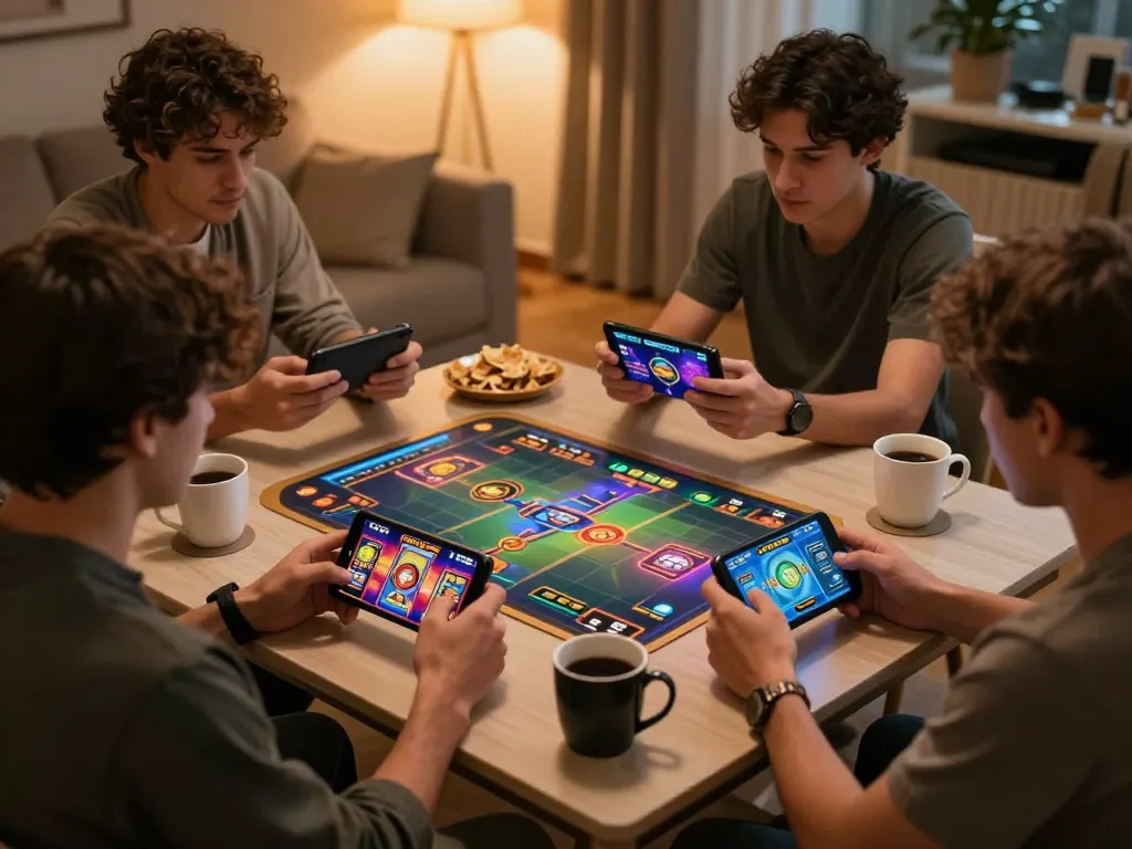 Players explore thrilling oli 4d slot games on mobile devices in a cozy home setting.