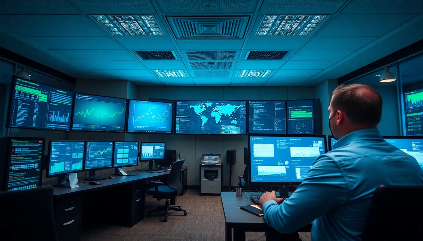 Network Monitoring Tampa: Professionals managing advanced network operations in a modern tech environment.