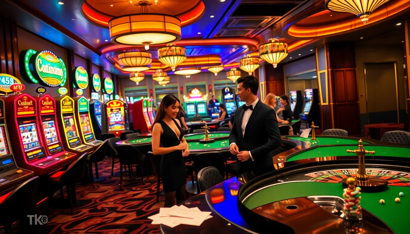 Experience the thrill of Tk88 as players engage in vibrant casino games filled with excitement.