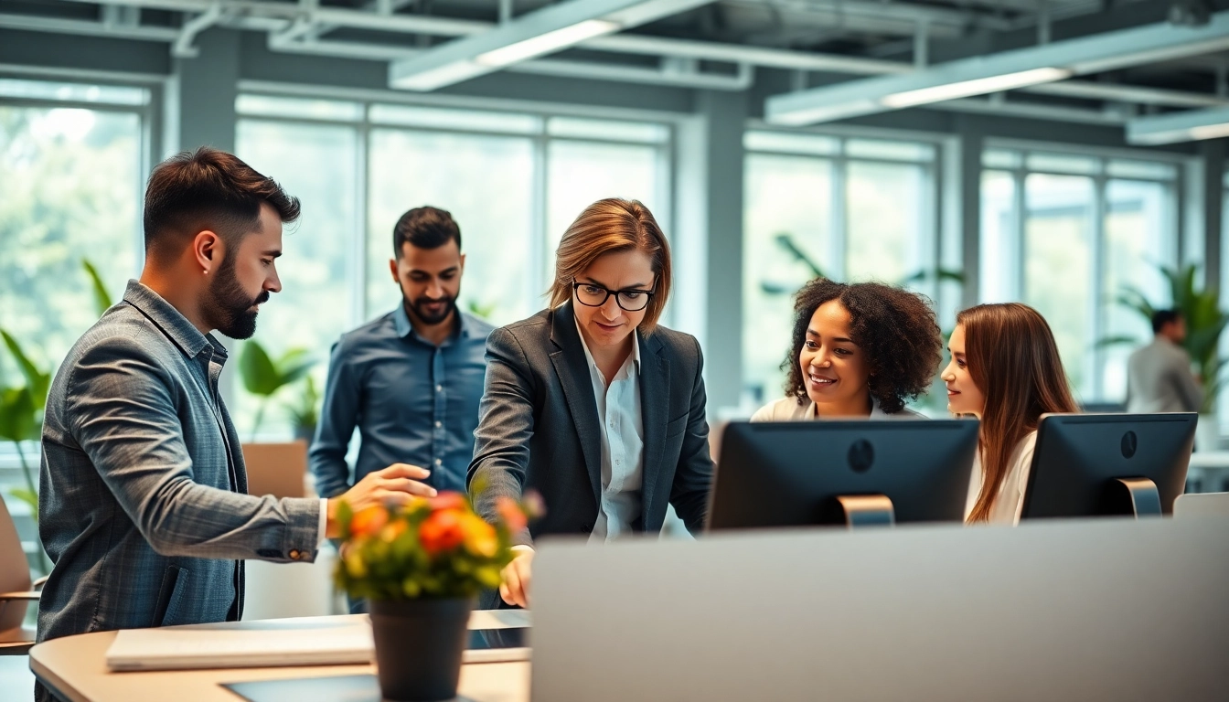 Engaging professionals using an assistant for enterprise system in a modern workspace.