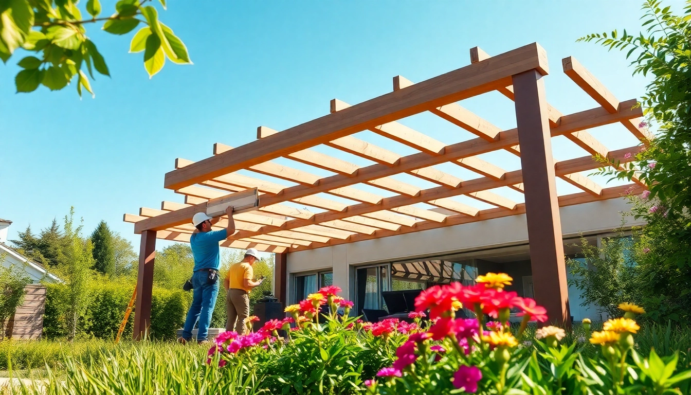 Optimale Terrassenueberdachung Ungarn mit eleganter Pergola in einem modernen Garten.