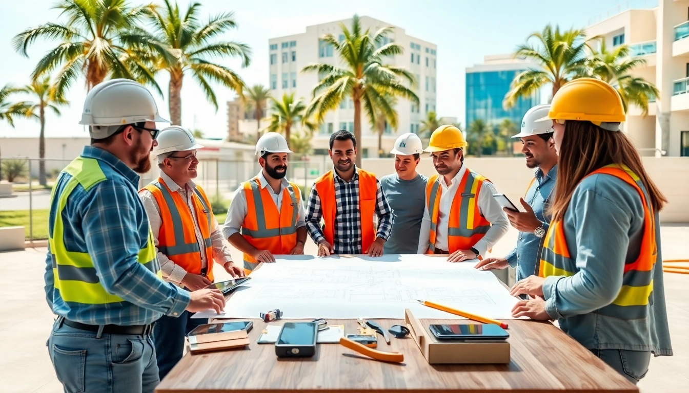 Collaborative meeting of the Southern California contractors association with construction professionals discussing projects.