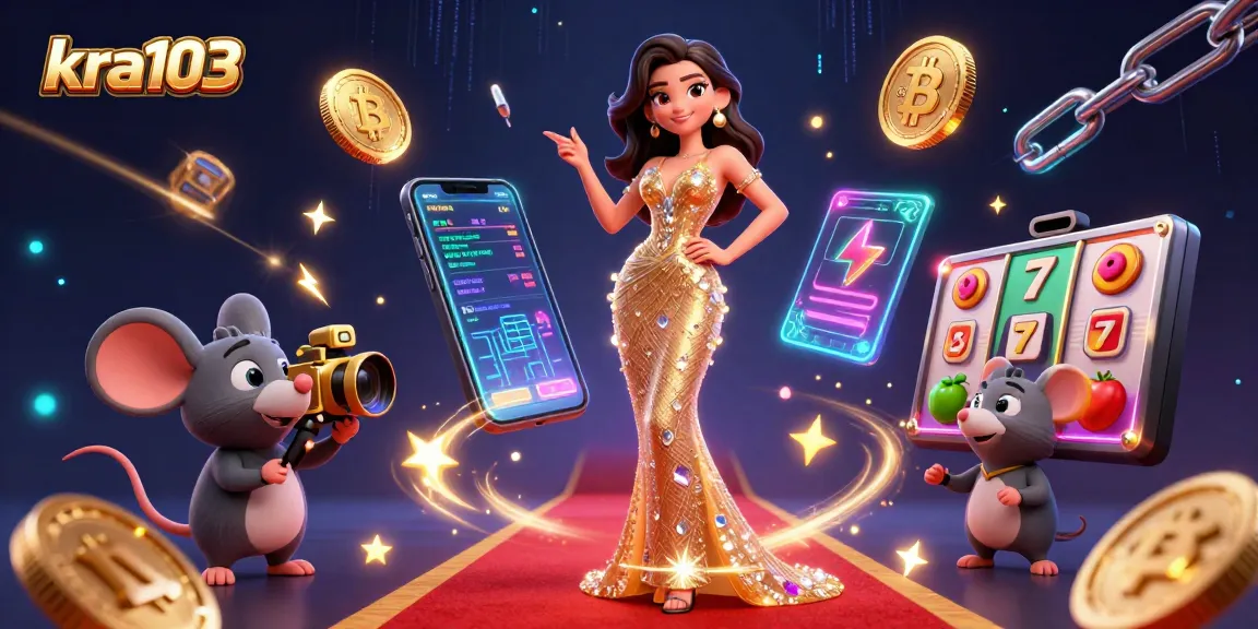 Engage with kra103's thrilling casino adventure featuring vibrant slot reels and dazzling crypto elements.