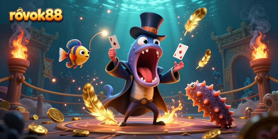 Engage in magic and excitement with rokok88 as deep-sea creatures perform thrilling card tricks