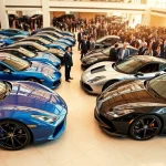 Elegant display of vehicles at the Auto Cars Show captivating attendees with luxury designs.