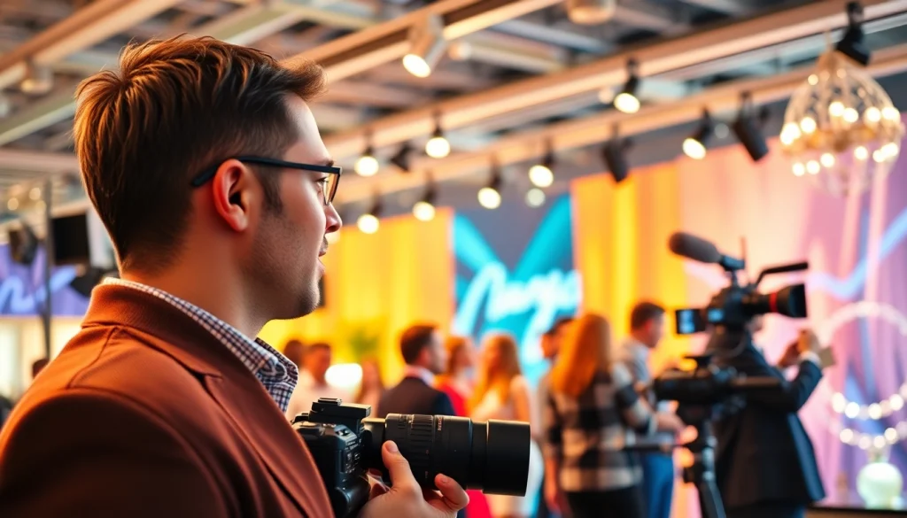 Fotografo Commerciale mentre cattura momenti dinamici di un evento aziendale a Milano.