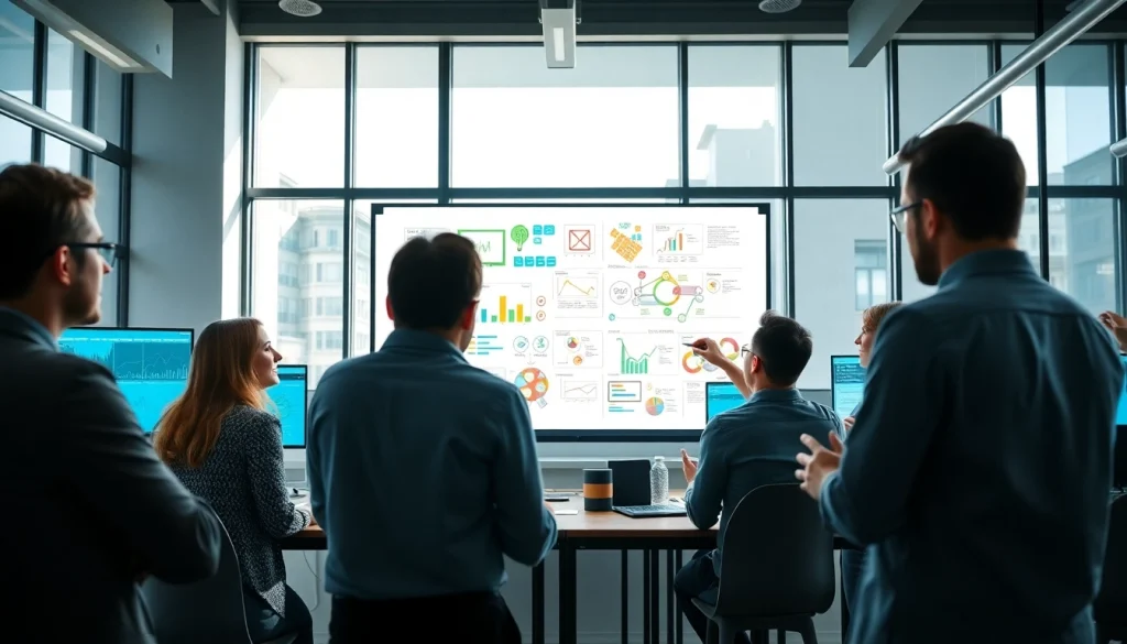 Team strategizing effective organic SEO services in a bright, modern office environment.