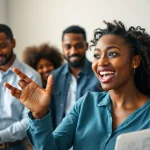 Engaged entrepreneurs pitch their ideas in Bet on Black, showcasing innovation and ambition.