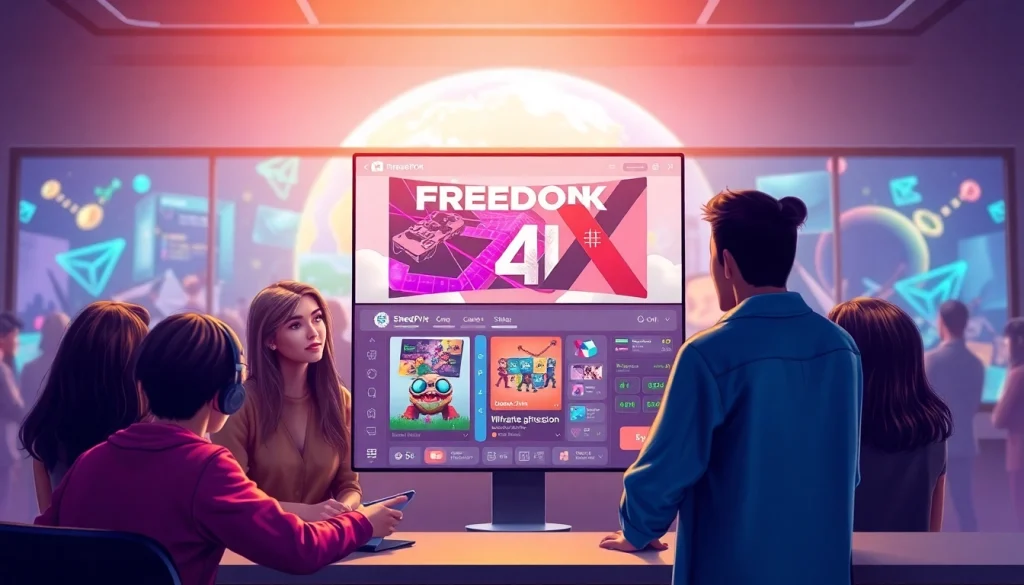 Create vibrant virtual worlds with Freedom X’s innovative AI game maker interface.