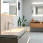 Erleben Sie den stilvollen sonni Spiegelschrank mit integrierter LED-Beleuchtung in einem modernen Bad.