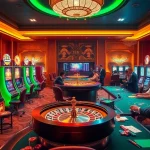 Thrilling casino atmosphere highlighting Trang chá»§ MM88 with engaging roulette and slot machines.