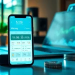 Experience the innovative cloud mining app interface on a smartphone, showcasing real-time mining statistics and a secure user experience.