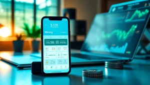 Experience the innovative cloud mining app interface on a smartphone, showcasing real-time mining statistics and a secure user experience.