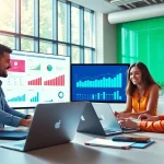 Enhancing digital marketing strategies on https://uu88.how/ during a team collaboration in a modern office.