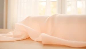 Bekijk de mousseline stof met delicate textuur en elegante vouwen.