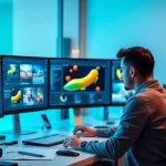 Nano Banana Pro AI image editing in a modern office setting showcasing advanced features and user engagement