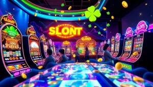 Exciting visual of slot hoki gameplay showcasing vibrant slot machines and winning symbols.