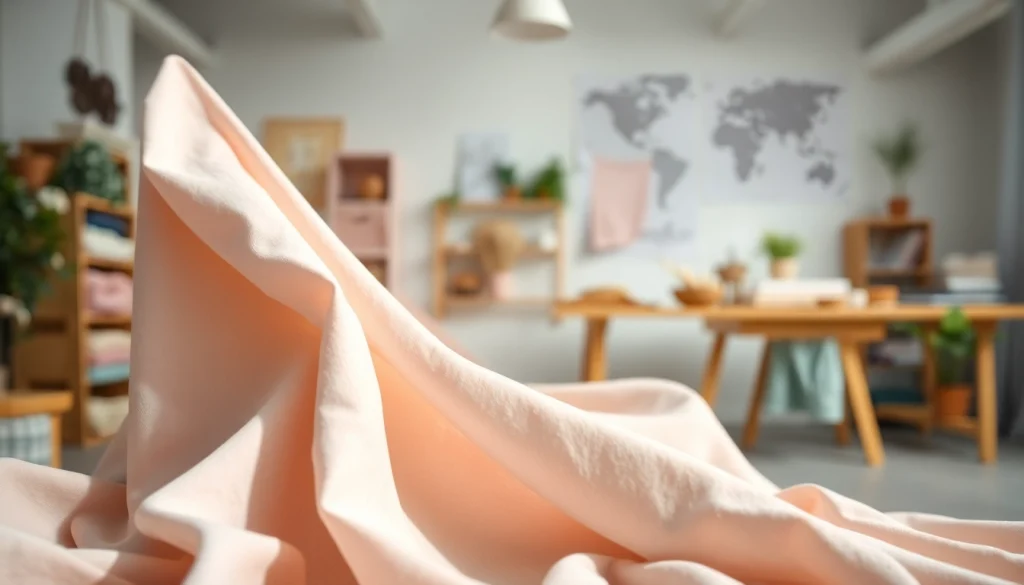 Bekijk katoenen stoffen die elegant zijn weergegeven, met een focus op textuur en kleur.