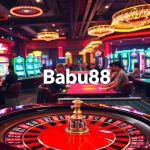 Babu88 casino players enjoying a thrilling game at the vibrant roulette wheel.