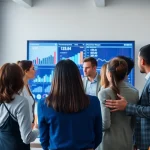 Team collaborating on competitive intelligence strategies in a modern office setting.