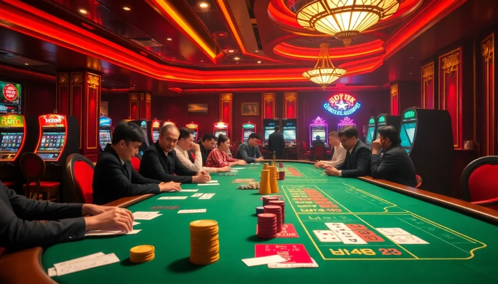 Experience the thrill of gambling at a luxury casino, where “Nếu như vậy bám vào đây” ignites player excitement amid vibrant gaming tables.