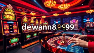 Rasakan kegembiraan berjudi dengan dewanaga89 login yang menampilkan mesin slot dan roda roulette.
