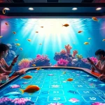 Bắn cá đổi thưởng game experience with vibrant aquarium visuals and engaging players in a casino setting.